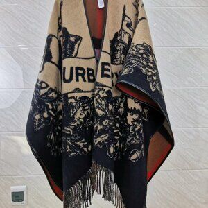 Burberry Reversible EKD Check Wool Cape
